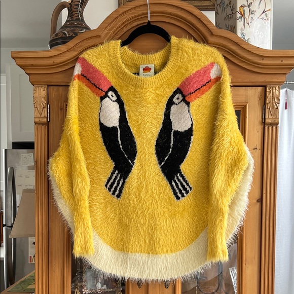 FARM Rio Sweaters - Farm Rio Yellow Toucan Sweater